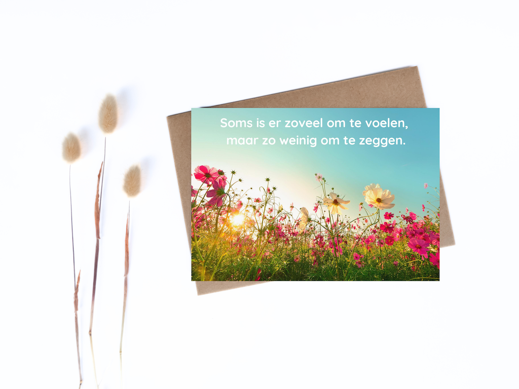 Troostkaart - Wenskaart - zoveel om te voelen - troost - steun - rouw - verlies - rememberme webshop